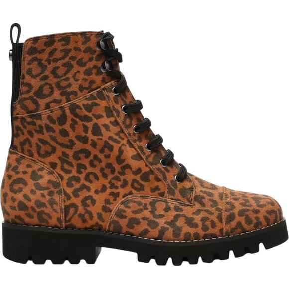 DONALD J PLINER LACE UP LEATHER COMBAT BOOTS IN LEOPARD NWOB WOMEN'S‎ SIZE 7M - Picture 1 of 14